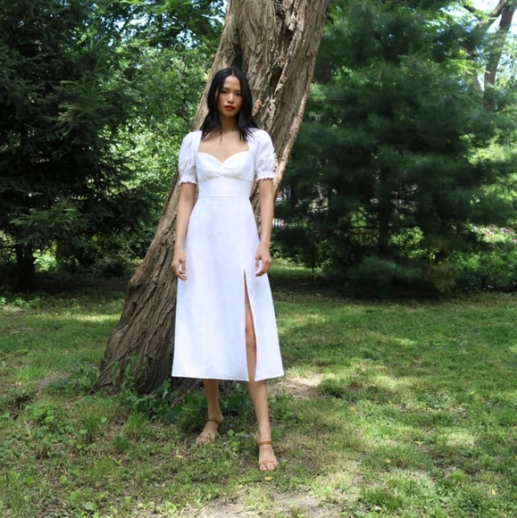 Reformation Dresses & Skirts - Reformation NWT Windsor White Linen Dress 4